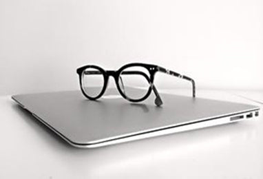 Eyeglasses on display